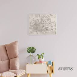 "Artery8 Map Ligorio Ancient Rome Plan Canvas Wall Art Print in Beige - Size: W24"" x H32""" - thumbnail 3