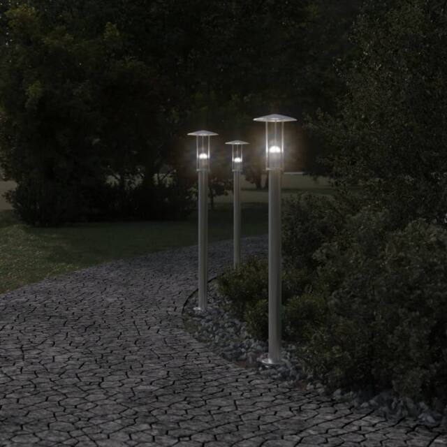 Berkfield Home Outdoor Floor Lamp Silver 100 cm Stainless Steel - image 1