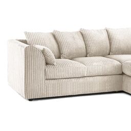Furnishings For Less UK Luxor Jumbo Cord 4 Seater Corner sofa Right Hand Facing in Cream - thumbnail 2
