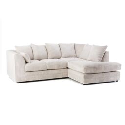 Furnishings For Less UK Luxor Jumbo Cord 4 Seater Corner sofa Right Hand Facing in Cream