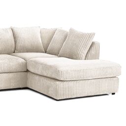 Furnishings For Less UK Luxor Jumbo Cord 4 Seater Corner sofa Right Hand Facing in Cream - thumbnail 3