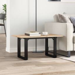 Berkfield Home Beautiful Coffee Table O-Frame 80x50x40 cm Solid Wood Pine & Steel in Brown - Size: 80 x 50 x 40 cm