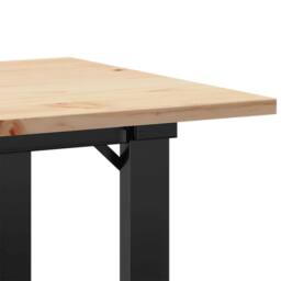 Berkfield Home Beautiful Coffee Table O-Frame 80x50x40 cm Solid Wood Pine & Steel in Brown - Size: 80 x 50 x 40 cm - thumbnail 7