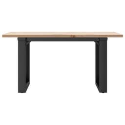 Berkfield Home Beautiful Coffee Table O-Frame 80x50x40 cm Solid Wood Pine & Steel in Brown - Size: 80 x 50 x 40 cm - thumbnail 4