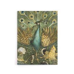 "Artery8 Peacock with Hens Painting Canvas Wall Art Print van Hoytema in Green - Size: W18"" x H24""" - thumbnail 1