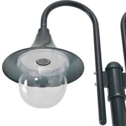 Berkfield Home Garden Post Light E27 220 cm Aluminium 2-Lantern Dark Green