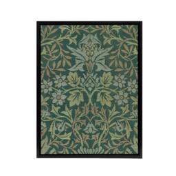 "Artery8 Flower Garden Textile Detail Framed Canvas Wall Art Print William Morris in Green - Size: W24"" x H32""" - thumbnail 1