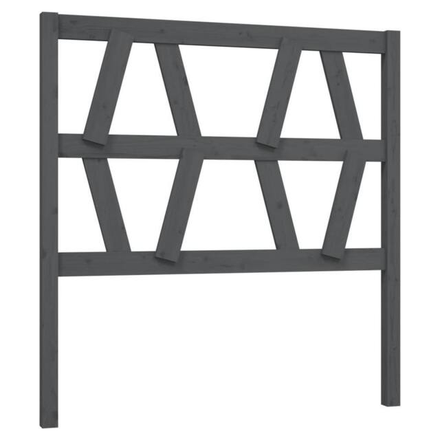 Berkfield Home Bed Headboard Grey 96x4x100 cm Solid Wood Pine - Size: 96 x 4 x 100 cm - image 1