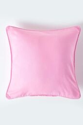 Homescapes Cotton Plain Cushion Cover in Pink - Size: 45 cm x 45 cm - thumbnail 1