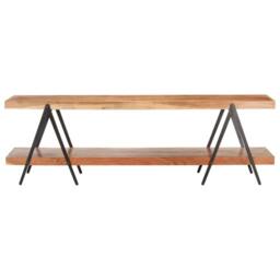 Berkfield Home TV Cabinet 160x40x50 cm Solid Acacia Wood in Brown - Size: 160 x 40 x 50 cm - thumbnail 3