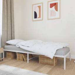 Berkfield Home Metal Bed Frame White 75x190 cm Small Single - thumbnail 2