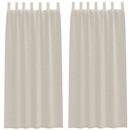 Berkfield Home Curtains with Curtains 2 pcs Sand 140 x 245 cm Polyester in Beige - thumbnail 2