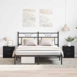 Berkfield Home Bedside Cabinets 2 pcs Black Oak 40x30x40 cm Engineered Wood - Size: 40 x 30 x 40 cm - thumbnail 3