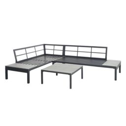 Home Garden Direct Rhea Platform Corner Sofa - 4-Seater Garden Lounge Set with Table in Grey - thumbnail 9