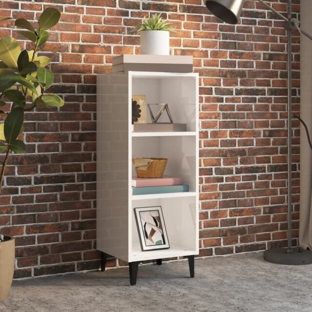 Berkfield Home Sideboard High Gloss White 34.5x32.5x90 cm Engineered Wood - image 1