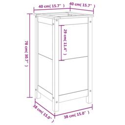 Berkfield Home Beautiful Garden Planter White 40x40x78 cm Solid Wood Pine - Size: 40 x 40 x 78 cm - thumbnail 9