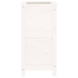Berkfield Home Beautiful Garden Planter White 40x40x78 cm Solid Wood Pine - Size: 40 x 40 x 78 cm - thumbnail 4