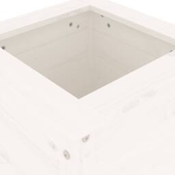 Berkfield Home Beautiful Garden Planter White 40x40x78 cm Solid Wood Pine - Size: 40 x 40 x 78 cm - thumbnail 7