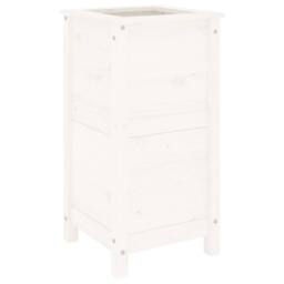 Berkfield Home Beautiful Garden Planter White 40x40x78 cm Solid Wood Pine - Size: 40 x 40 x 78 cm - thumbnail 6