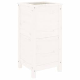 Berkfield Home Beautiful Garden Planter White 40x40x78 cm Solid Wood Pine - Size: 40 x 40 x 78 cm - thumbnail 3