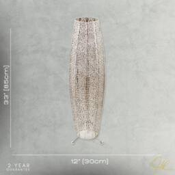Happy Homewares Traditional & Ornate Floral Moroccan Metal Floor Lamp in Silver - thumbnail 7