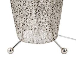Happy Homewares Traditional & Ornate Floral Moroccan Metal Floor Lamp in Silver - thumbnail 8