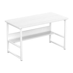 Nordara White Home Office Computer Desk Workstation With Shelf - thumbnail 3