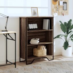Berkfield Home Bookcase Brown Oak 80x31x106 cm Engineered Wood - Size: 80 x 31 x 106 cm - thumbnail 3