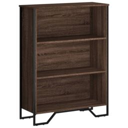 Berkfield Home Bookcase Brown Oak 80x31x106 cm Engineered Wood - Size: 80 x 31 x 106 cm - thumbnail 2