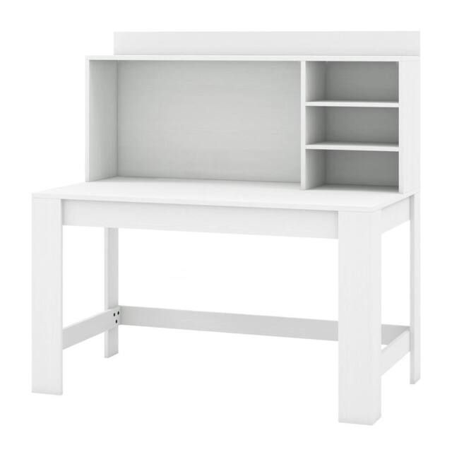 NESTLUNE Home Office Desk Bedroom Writing Desk in White - Size: 100 cm x 15 cm - image 1