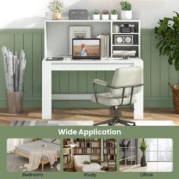 NESTLUNE Home Office Desk Bedroom Writing Desk in White - Size: 100 cm x 15 cm - thumbnail 4