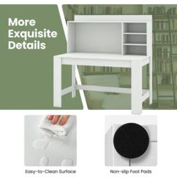 NESTLUNE Home Office Desk Bedroom Writing Desk in White - Size: 100 cm x 15 cm - thumbnail 6