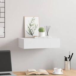 Berkfield Home Wall-mounted Drawer Shelf White 40x23.5x10 cm MDF - thumbnail 3
