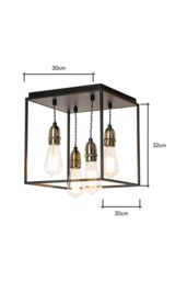 BHS Lighting Dexter Flush Ceiling Light in Black - thumbnail 5