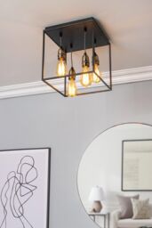 BHS Lighting Dexter Flush Ceiling Light in Black - thumbnail 4