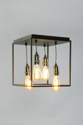 BHS Lighting Dexter Flush Ceiling Light in Black - thumbnail 1