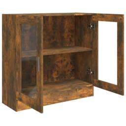 Berkfield Home Vitrine Cabinet Smoked Oak 82.5x30.5x80 cm Engineered Wood in Brown - thumbnail 5