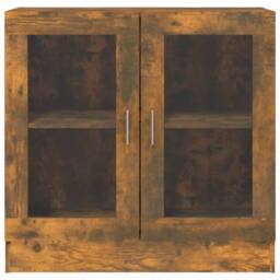Berkfield Home Vitrine Cabinet Smoked Oak 82.5x30.5x80 cm Engineered Wood in Brown - thumbnail 3