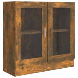 Berkfield Home Vitrine Cabinet Smoked Oak 82.5x30.5x80 cm Engineered Wood in Brown - thumbnail 1