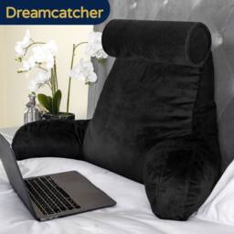 Dreamcatcher XL Reading Pillow Dark Black Velvet Memory Foam Support Cushion - thumbnail 9