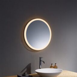 Clifton 60cm Round LED Bathroom Wall Mirror with Touch Sensor in Natural - thumbnail 2