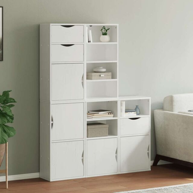 Berkfield Home Side Cabinets 5 pcs ODDA White 40x24x79 cm Solid Wood Pine - Size: 40 x 24 x 79 cm - image 1