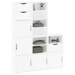 Berkfield Home Side Cabinets 5 pcs ODDA White 40x24x79 cm Solid Wood Pine - Size: 40 x 24 x 79 cm - thumbnail 4