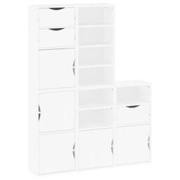 Berkfield Home Side Cabinets 5 pcs ODDA White 40x24x79 cm Solid Wood Pine - Size: 40 x 24 x 79 cm - thumbnail 2