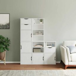 Berkfield Home Side Cabinets 5 pcs ODDA White 40x24x79 cm Solid Wood Pine - Size: 40 x 24 x 79 cm - thumbnail 3
