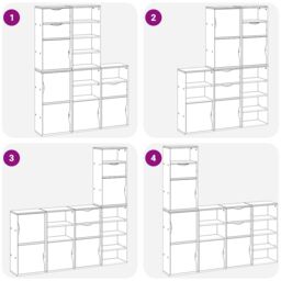 Berkfield Home Side Cabinets 5 pcs ODDA White 40x24x79 cm Solid Wood Pine - Size: 40 x 24 x 79 cm - thumbnail 9