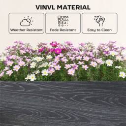 OUTSUNNY 2 x 2 x 1ft Vinyl Raised Garden Bed Kit, Dark Grey - thumbnail 5