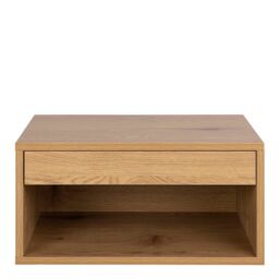 Furniture To Go Cholet Square Bedside Table with 1 Drawer in Oak in Light Oak - thumbnail 3