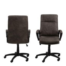 Furniture To Go Brad Swivel Desk chair with Armrest in Black - thumbnail 2