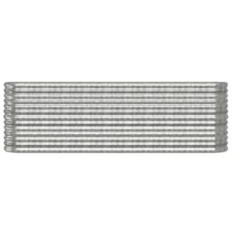 Berkfield Home Garden Raised Bed Powder-coated Steel 224x40x68 cm Silver - Size: 224 x 40 x 68 cm